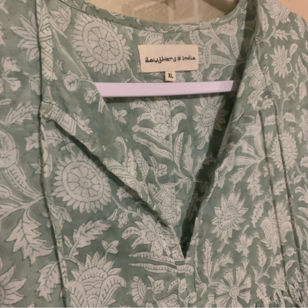 Daughters of India green/Aqua Patterned Mini Dress - Picture 4 of 8